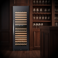 Réfrigérateur à vin de luxe 450L 90 bouteilles à double zone avec compresseur, éclairage LED et écran tactile réglable