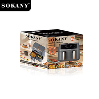 Friteuse à air Sokany multifonctionnelle à commande numérique 8L avec pieds antidérapants pour des aliments frits sains, facile à cuisiner et à nettoyer