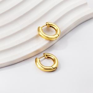 Pendientes de Aro Simples y Populares de Moda, Joyería para Mujer al por Mayor, Chapados en Oro de 18k, Acero Inoxidable Impermeable, Hipoalergénicos - Product Image 5