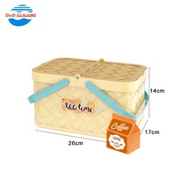 Panier de pique-nique en plastique pas cher pour jeu d'imitation, boîte à lunch d'extérieur, jouet dessert, ensemble de jeu de cuisine pour enfants pour le thé de l'après-midi