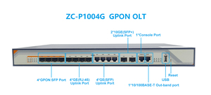 OLT GPON de 4 Puertos de Alta Calidad ZC-P1004G |   4GE+4SFP+2*10GE(SFP+) Uplink |   Terminal de Fibra Administrado para Red FTTH - Product Image 5