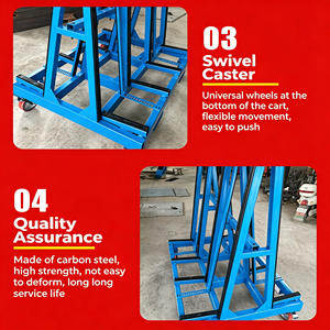 Carretilla Industrial Tipo A de 120x75cm, Plataforma de Acero Reforzado de 3.5cm, Carga de 1500kg, Ruedas de Goma de 8'', Barandillas Laterales Desmontables - Product Image 6