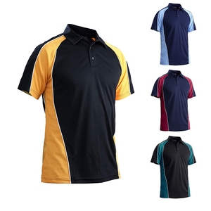 เสื้อโปโลลำลองสำหรับผู้ชายหลากสีเสื้อโปโลแห้งเร็ว3กระดุมแขนสั้นผ้าถักลายสีพื้น - Product Image 1