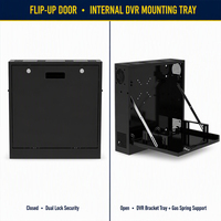 Boîtier ventilé en acier de 1,2 mm, capacité de charge de 18 kg, porte verrouillable anti-effraction, ventilateur intégré, support mural vertical, boîte de sécurité pour DVR