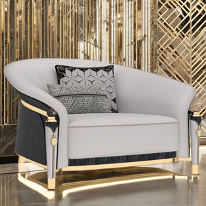 Sofá de Cuero de Diseño Italiano de 3 o 4 Plazas, Muebles de Sala de Estar de Lujo con Cristales, Nuevo - Product Image 2