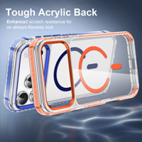 Coque de téléphone magnétique à chargement sans fil pour iPhone 16 15 17 Pro Max, transparente, antichoc, avec protection d'objectif en métal