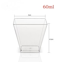 9OZ Tasse En Plastique 270ml Clair Carré Jetable Dessert Tasse Festival De Mariage Décoration Gâteau Mousse Bol En Plastique pour Crème Glacée