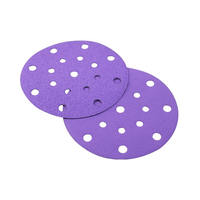 Disque de ponçage orbital rond multi-trous de 6 pouces violet en gros avec fixation auto-agrippante pour ponçage automobile