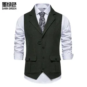 Fashion Suit Vest uomo abito formale Gilet a spina di pesce Gilet Fitness senza maniche Gilet da sposa Gilet da uomo