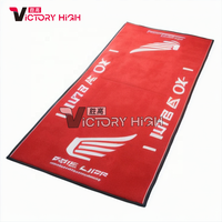 Tapis de course moto en nylon personnalisé avec logo d'équipe, tapis de garage durable pour sports motorisés, tapis de sol extérieur antidérapant en caoutchouc