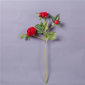 Nuovo Design Economico: Fiore di Peonia Artificiale a 3 Teste in Seta Rosa e <span class=keywords><strong>Rossa</strong></span>, 96cm, per Matrimoni, Pasqua e Natale - Product Image 5