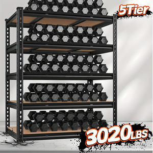 Scaffalatura Autoportante a 5 Ripiani in Acciaio Leggero con Protezione Anticorrosione Sistema di Scaffalature a Lunga Campata per Magazzino - Product Image 3