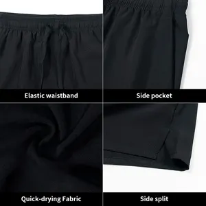 Plus Size Blank Shorts Custom Logo 5 Inch Inseam Side Split Men Gym Shorts Athletic Shorts For Men