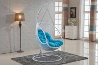 Fauteuil suspendu moderne en métal pour l'extérieur de Foshan avec support, chaise balançoire en forme d'œuf