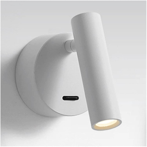 Lámpara de Lectura LED para Cabecera de Hotel con Puerto de Carga USB, Lámpara de Lectura Giratoria Moderna para Mesita de Noche, Aplique de Pared para Habitación - Product Image 1