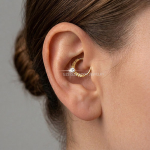 Piercing de titanio ASTM F136 para nariz, oreja, labret, tragus y cuerpo, con diseño de mariposa, corazón, marquesa y circonita cúbica (CZ), tipo aro y clicker articulado - Product Image 3