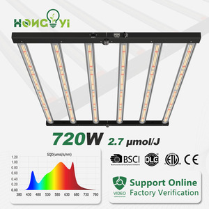 होंगयी 720 डब्ल्यू 6 बार फोल्डेबल एलईडी लाइट स्ट्रिप्स पीप 2.7 यूएमएल/जे पूर्ण स्पेक्ट्रम उगाई रोशनी एलएम301h - Product Image 1