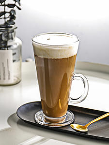 Tasses à café irlandais en <span class=keywords><strong>verre</strong></span> transparent avec anse et pied haut pour boissons chaudes/froides, design vintage, compatibles micro-ondes et lave-vaisselle - Product Image 6