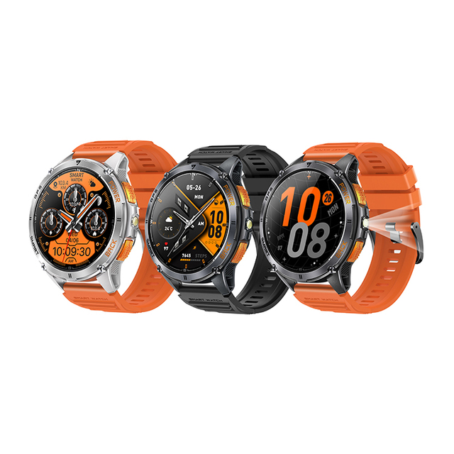 2025 New 1.43inch Amoled Display K67A Smart Watch IP68 Waterproof Calling GPS Health Monitor Flashlight Wristwatch for Men Women