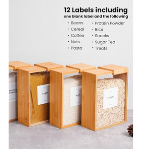 <b>Bamboo</b> Acrylic Storage <b>Container</b> 18L Wooden Lid See Through Rectangle Food Storage Box - Product Image 3
