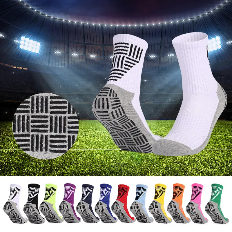 erwachsene kinder schweißabsorbierende rutschfeste fußball-socken individuelles logo haltsocken schnell trocknend herren weiß sport fußballsocken