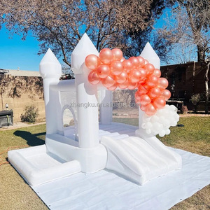 Maison de rebond blanche gonflable avec toboggan pour fêtes en plein air et mariages <span class=keywords><strong>Location</strong></span> de <span class=keywords><strong>château</strong></span> sautant plein d'entrain - Product Image 6