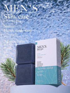 Jabón Exfoliante de Cedro Atlántico para Hombre, 2 Piezas, Aceite Esencial de Romero, Control de Grasa, Limpieza Facial, Jabón Artesanal - Product Image 6