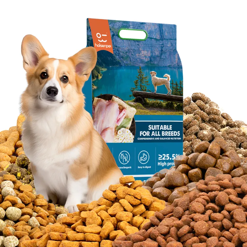 Exportations d'usine Formes de saveurs personnalisées Teneur en matières grasses 5% -20% Nourriture sèche pour chiens pour tous âges