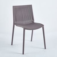Chaise empilable sans accoudoirs en PP, design moderne nordique, dossier vertical, pour salle à manger, en plastique, avec tube vertical