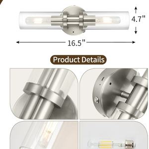 Lámparas de Pared Inalámbricas Modernas de 4 Bombillas, Color Níquel Arena, Juego de 2 Piezas, Control Remoto, Fuente de Luz LED, Hierro, para Sala de Estar, Dormitorio, Baño - Product Image 4