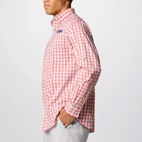 Camisa de pesca hawaiana de camuflaje para hombre con botones, de poliéster, con protección UPF 50 y SPF 50, con bolsillo.