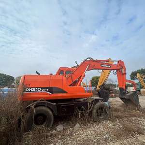 Excavatrice sur pneus d'occasion d'origine coréenne Doosan DH210W-7, modèle 2022, 19,8 tonnes, moteur et pompe, vente directe d'usine - Product Image 5