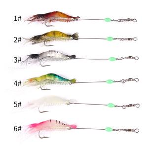 Esche Artificiali Morbide per <span class=keywords><strong>Pesca</strong></span> ai Gamberetti 8cm Esca Luminosa Bionica <span class=keywords><strong>con</strong></span> Amo in Piombo - Product Image 5