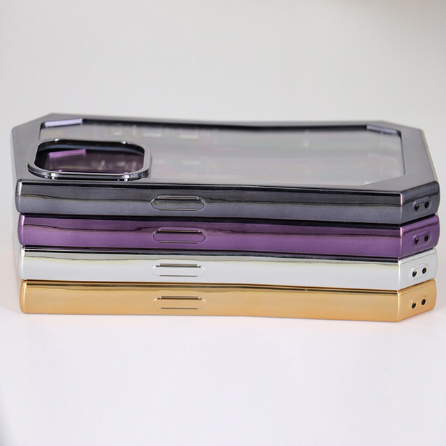 New Electroplating Irregular Design Anti-fall Mobile Phone Case, Suitable for iPhone Series Transparent Large Hole Phone case
