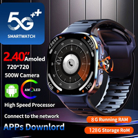 Reloj Inteligente M99 (8+128G) 4G con Sistema Android 10.0, GPS, WIFI, Tarjeta SIM, Pantalla AMOLED Grande de 2.4'' 720*720, Monitor de Actividad Física