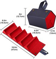 Étui de rangement pliable en cuir PU écologique pour lunettes de soleil, 5 compartiments, portable, pour voyage, vente en gros