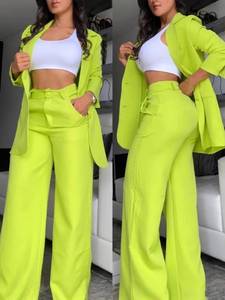 Ensemble de vêtements IStapromo Gifts Crop Top avec veste à poches et pantalon large pour femmes, ensembles deux pièces - Product Image 3
