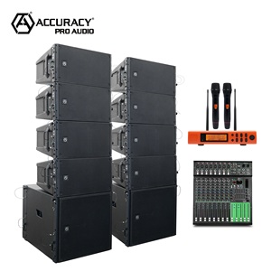 Sistema de Sonido PA <span class=keywords><strong>Completo</strong></span> Accuracy CLA208A-COMBO, Sistema de Línea Activo Profesional de Doble Woofer de 8 Pulgadas con Micrófono Inalámbrico - Product Image 1