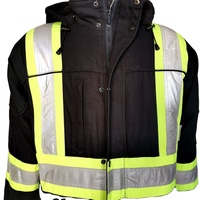 Veste réfléchissante matelassée coupe-vent en toile de canard robuste avec capuche, en polyester, pour l'hiver, style américain, grandes tailles, OEM