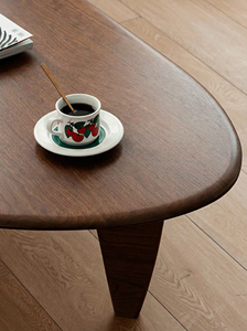 适用于客厅和阳台的椭圆形耐用木质现代咖啡桌 - Product Image 4