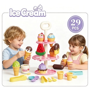 Juego de simulación de <span class=keywords><strong>helados</strong></span> para niños, con bandeja de postres, estante y mostrador de heladería, juguete de rol de tienda de postres - Product Image 2