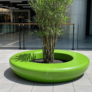 เก้าอี้สระน้ำไฟเบอร์กลาสออกแบบต้นไม้สไตล์โมเดิร์นที่นั่งกระถางดอกไม้สำหรับโรงแรมกลางแจ้งสวนสาธารณะห้างสรรพสินค้า - Product Image 5