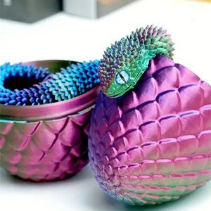 Figurine anti-stress articulée en forme d'œuf de serpent imprimée en 3D, cadeau décoratif coloré, jouet créatif et tendance - Product Image 4