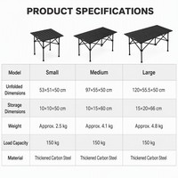 Grenzüberschreitender Outdoor-Klapptisch aus Kohlenstoffstahl im Glamping-Stil, Multifunktionaler, Langlebiger und Tragbarer Tisch mit Stühlen