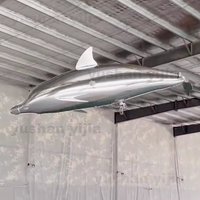 Publicité de dessin animé de ballon d'hélium gonflable de dauphin volant télécommandé de haute qualité pour la fête et les événements Garantie 1 an