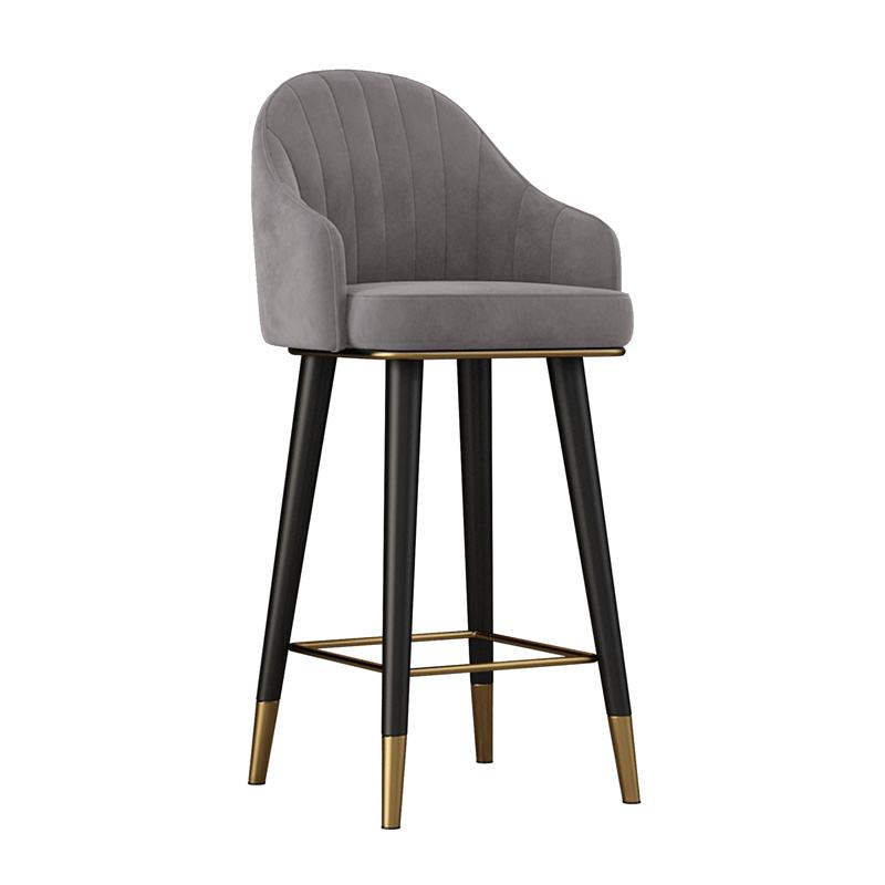 Altura del asiento de terciopelo gris claro 75cm giratoria sui