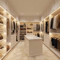 Armoire de dressing en U pour villa, avec design contemporain durable et ajustable, meuble mural complet pour chambre et bureau à domicile