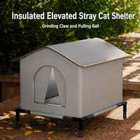 Nichoir d'hiver isolé pour chat, tente pour animaux de compagnie avec base flottante, abri chaud pour chats errants et petits chiens, utilisation intérieure et extérieure