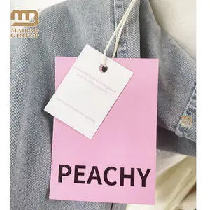 Custom Clothing Hang Tag With String Embossed Logo Gold Foil Uv Printing Cardboard Paper Hang Tag For Garment
