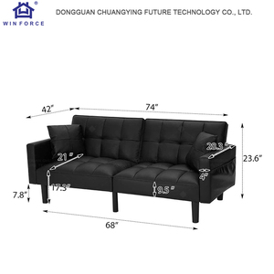 Bộ Sofa Phòng Khách Winforce, Đồ Nội Thất Bằng Da Hiện Đại, 1 Bộ, Ghế Sofa Có Thể Thay Đổi Kiểu <span class=keywords><strong>Futon</strong></span>, Có Tay Gấp Được - Product Image 5